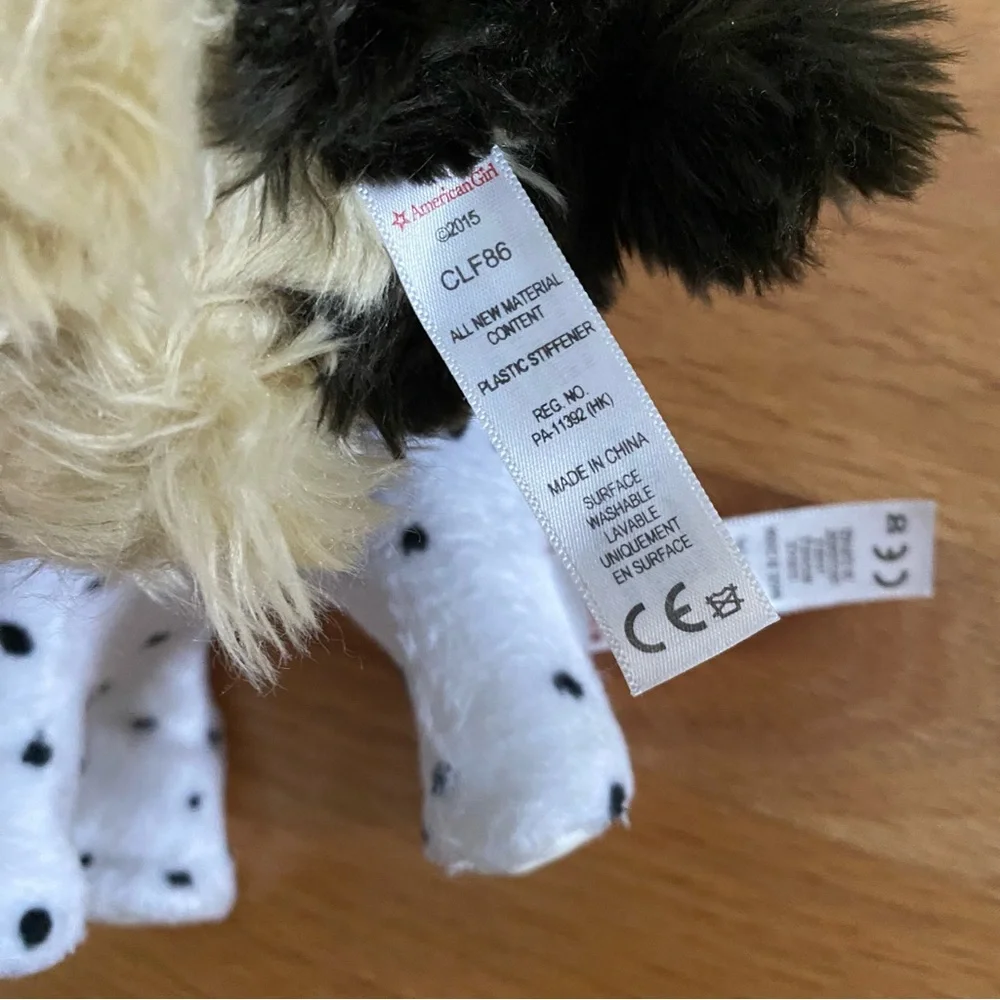 American Girl Plush Dog Toy Set - Gray, Cream, White Lot